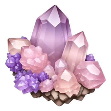 Light pink and lavender ombré quartz cluster  sticker