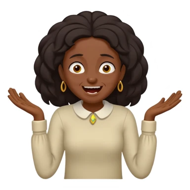 Baiza Ethiopian, dark hair Oldest but immature, no filter, funny Pose: laughing wildly, arms flailing sticker