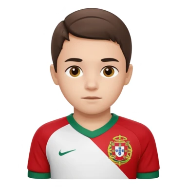 Une enfant qui a le coupe sur le coter et qui a le maillot du portugal sticker