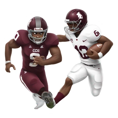 USC football player crushing a Texas A&M football player  sticker