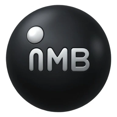 Black Ball with MB written on it sticker