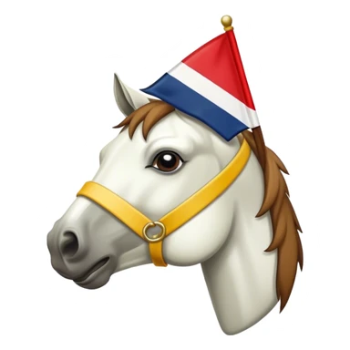 Horse eating burgee sticker