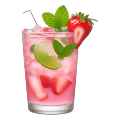Mojito pink with strawberry sticker