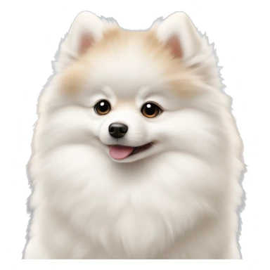 Full growth small cute white and beige pomerian spitz puppy sticker