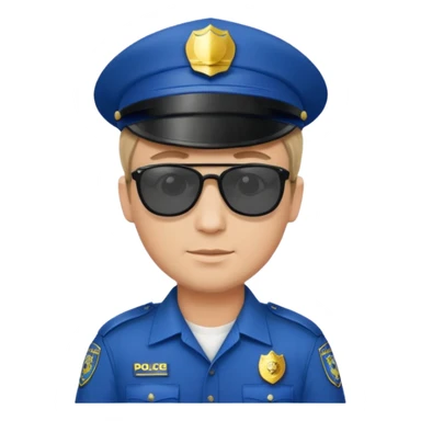 man police with hair style and hats and sun glasses sticker