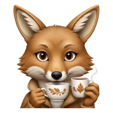 Tea Drinking Coyote sticker