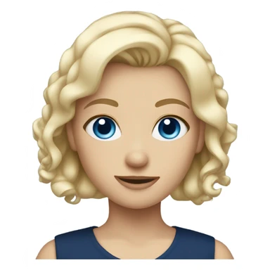 blonde blue eyed girl with a navy blue top sticker