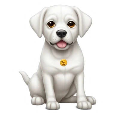 Perrito blanco con detalles tosa sticker