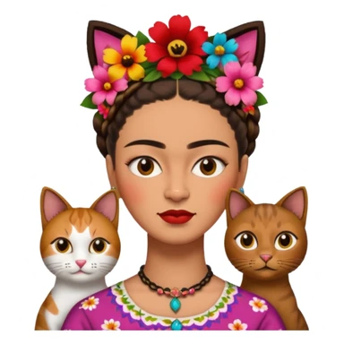 Frida Kahlo with cat sticker