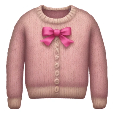 Knit sweater with pink bow glitter design sticker
