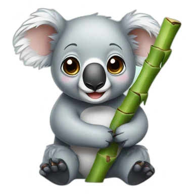 Cute koala eating bamboo sticker