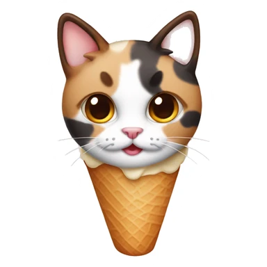 Icecream with calico cat sticker