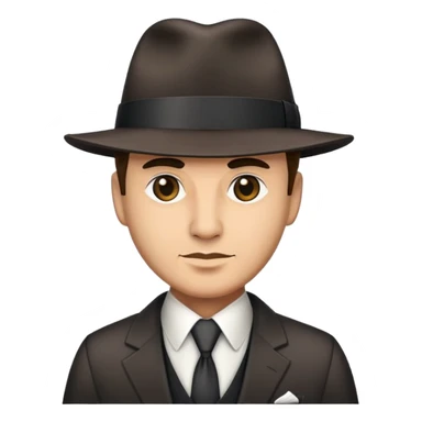 mafia man in suit with fedora hat sticker