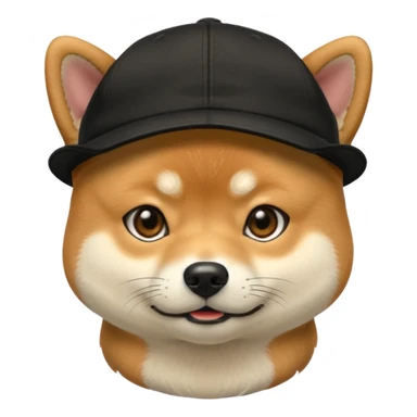Shiba Inu in a black cap sticker