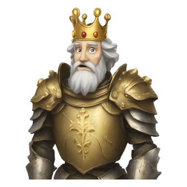 Vintage King hamlet old man big beard gold crown wearing armour fading ghost hands out trapped sticker