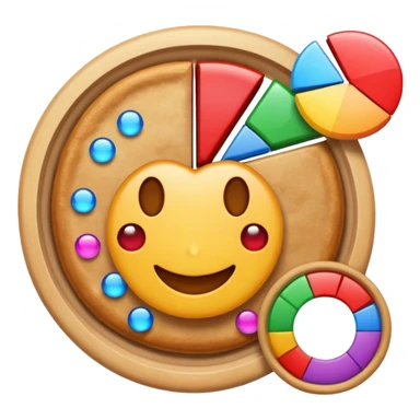 ios style emoji for report consisting bar and pie charts with sparkle around the report sticker