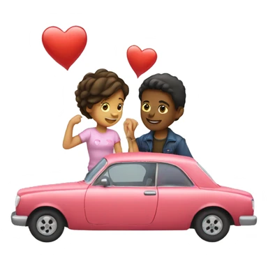 A boy n a girl in love by car sticker