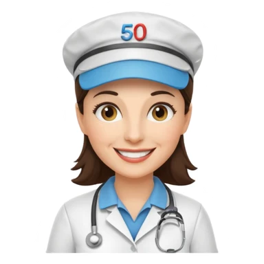 Golf themes 50th birthday for brunette female doctor   sticker