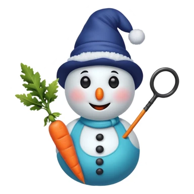 Snowman in a swimsuit and a magic wand in his hands sticker
