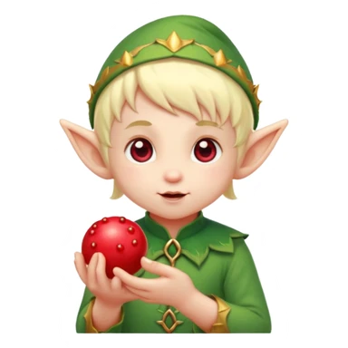 Baby elf holding glowing berry sticker