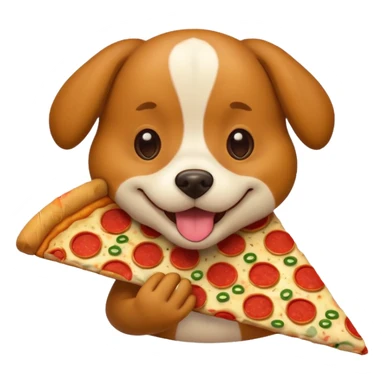 Dog eating pizza sticker