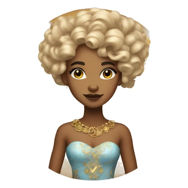 Create the zodiac sign leo as a girl with elaborate makeup and dress that matches the zodiac sign  sticker