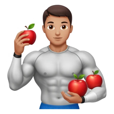 sportler mit einem Apfel in der Hand @emoji sticker