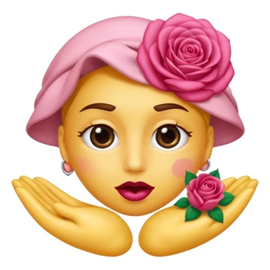 Un 😀 avec un doigt dans la bouche qui cligne des yeux, et il a un nœud sticker