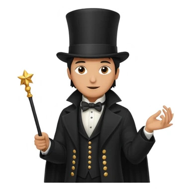 Magician with top hat,Street Performers. sticker