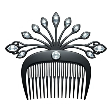 elegant white hair comb with diamonds sticker