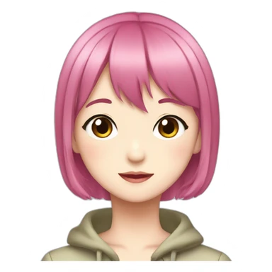 Nana Komatsu in Anime with Dark Pink Hair sticker