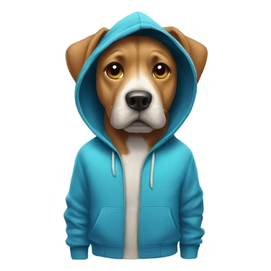 Dog wearing a hoddie sticker