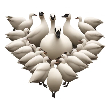 geese making a heart sticker