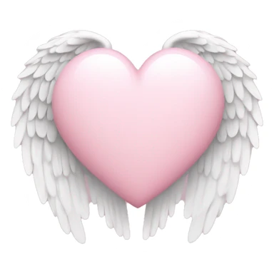 light pink heart with angel wings  sticker