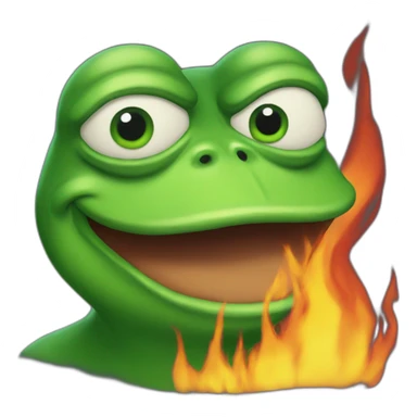 pepe the frog fire sticker