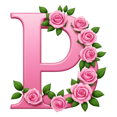 Pink, romantic, flowery, the letter “D” sticker