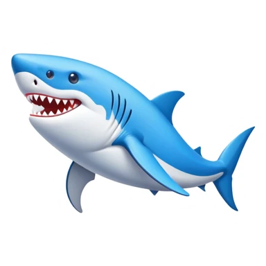 Crea un tiburón con piernas y zapatillas Nike azules  sticker