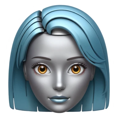 female different hair color metalic robot face like 3rd picture of the last one sticker