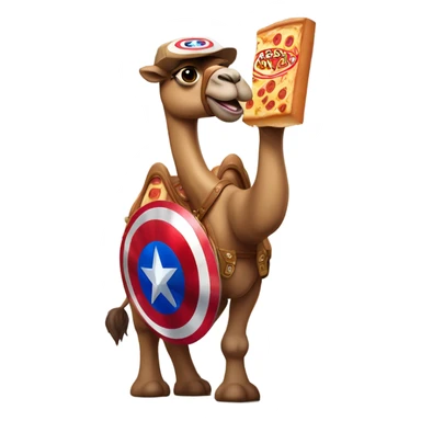 Captain America as a camel ordering Little Caesars sticker