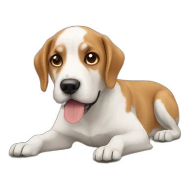 Dog under the table sticker