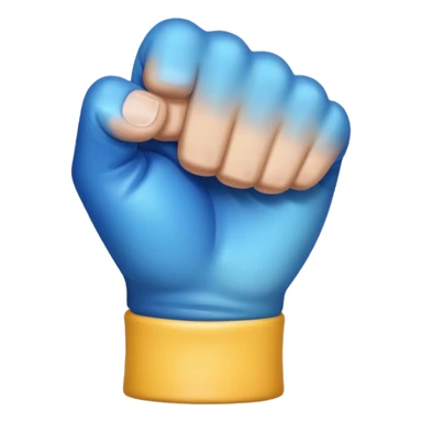 Give me a punching emoji with a blue gradient and transparency, No face, just a fist sticker
