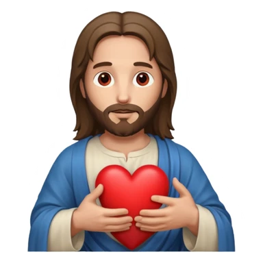 jesus holding a heart sticker
