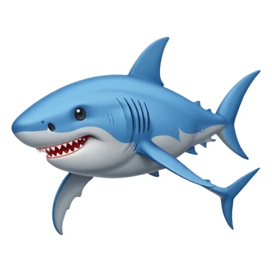 Un tiburón con tenis azules  sticker