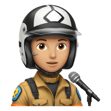 dirtbike rider being interviewed sticker