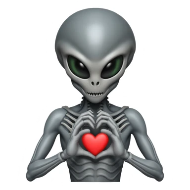 xenomorph making heart sign sticker