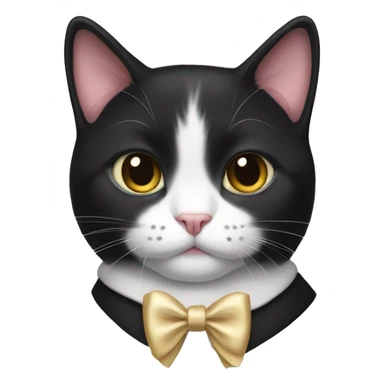 tuxedo cat wearing a bow sticker