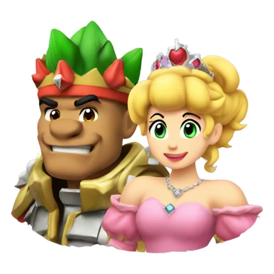 Bowser and princess peaches sticker