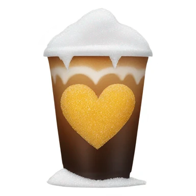 salting a heart over a cup of iced americano sticker