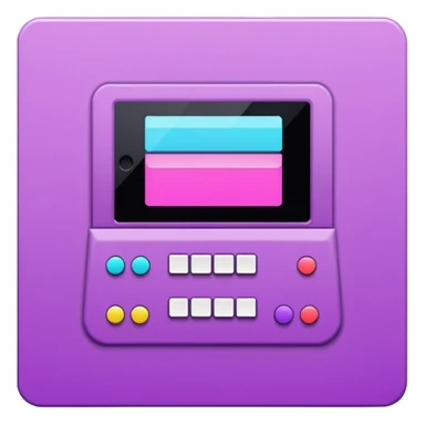 Necesito botones para un reproductor de música, los botones tienen que mezclar un estilo pixel art con vaporwave y usar como coló principal un morado, tienen que ser de: Rewind, Play, Pause, Forward y Stop sticker