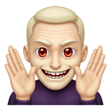 Mischievous evil man with hands infront of face sticker